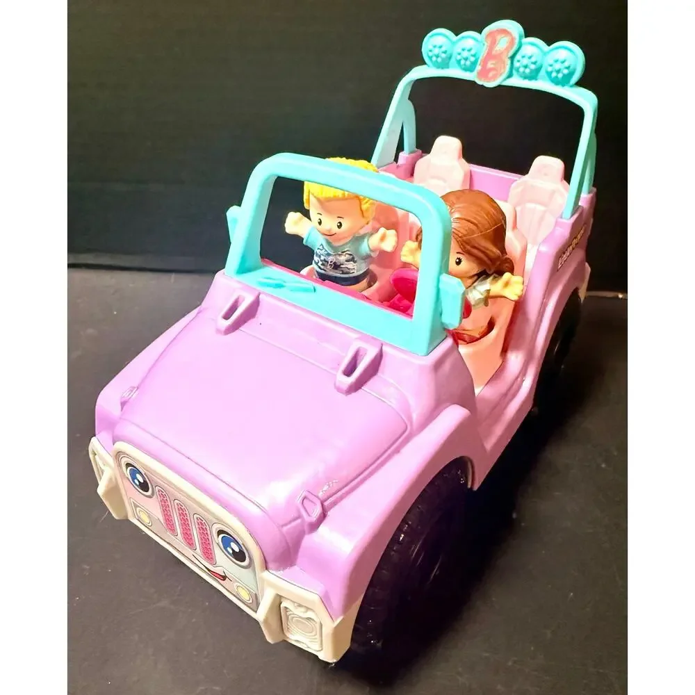 Fisher-Price Little People Barbie Beach Cruiser toy car 2 original figures sound